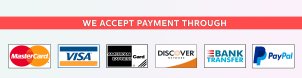 We accpet payment through paypal, bank transfer, visa, mastercard, discover, american express